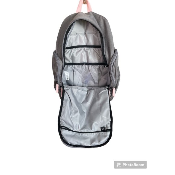 Mommore Diaper Bag Unisex Grey and Pink - Picture 2 of 7